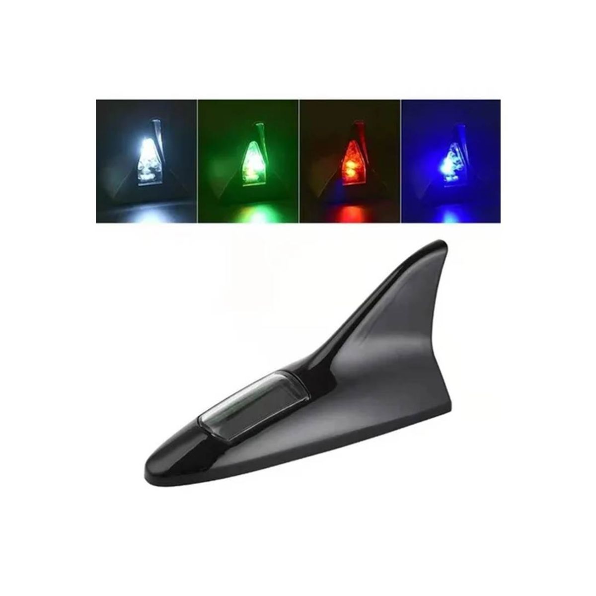 GENERICO - Antena Tipo Tiburon Foco Solar Neblinero Led Estroboscopico