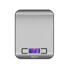 DBLUE - Pesa de Cocina Digital 5kg Acero Inoxidable