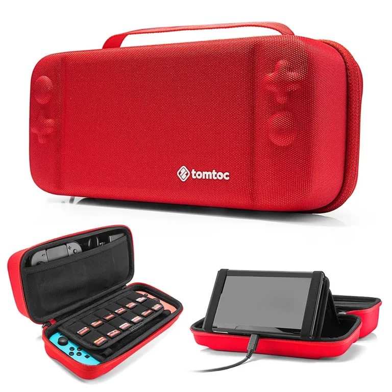 TOMTOC Estuche De Viajes- Nintendo Switch( Para 24 Tarjetas) - Rojo