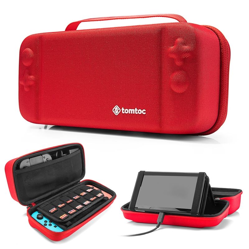 TOMTOC - Tomtoc Estuche De Viajes- Nintendo Switch( Para 24 Tarjetas) - Rojo
