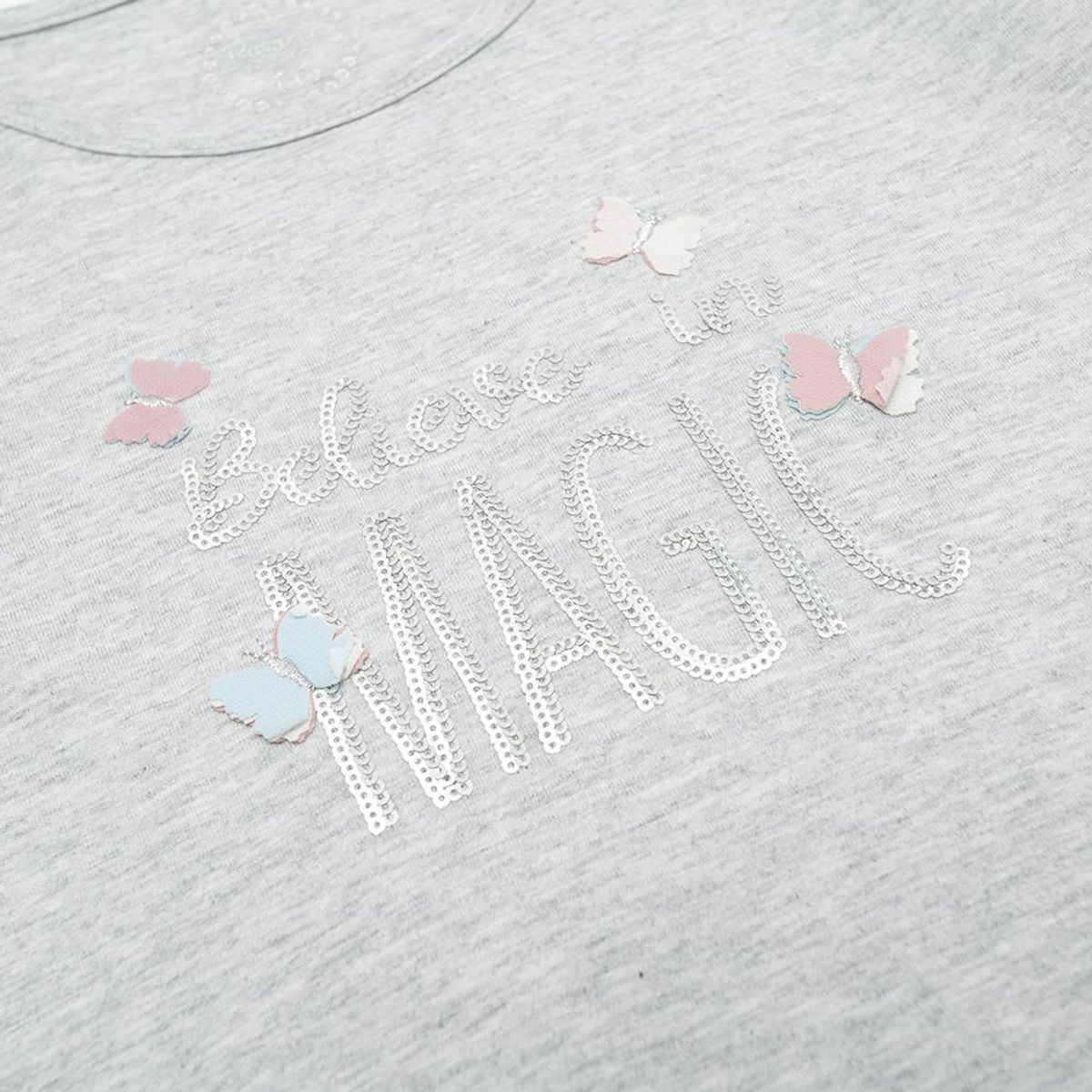 PILLIN - Polera Manga Larga Niña Gris Claro Pillin - Gris Claro