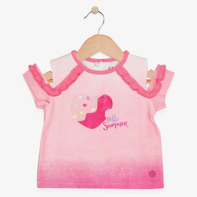 PILLIN - Polera Bebe Algodón Verano Niña Rojo PILLIN