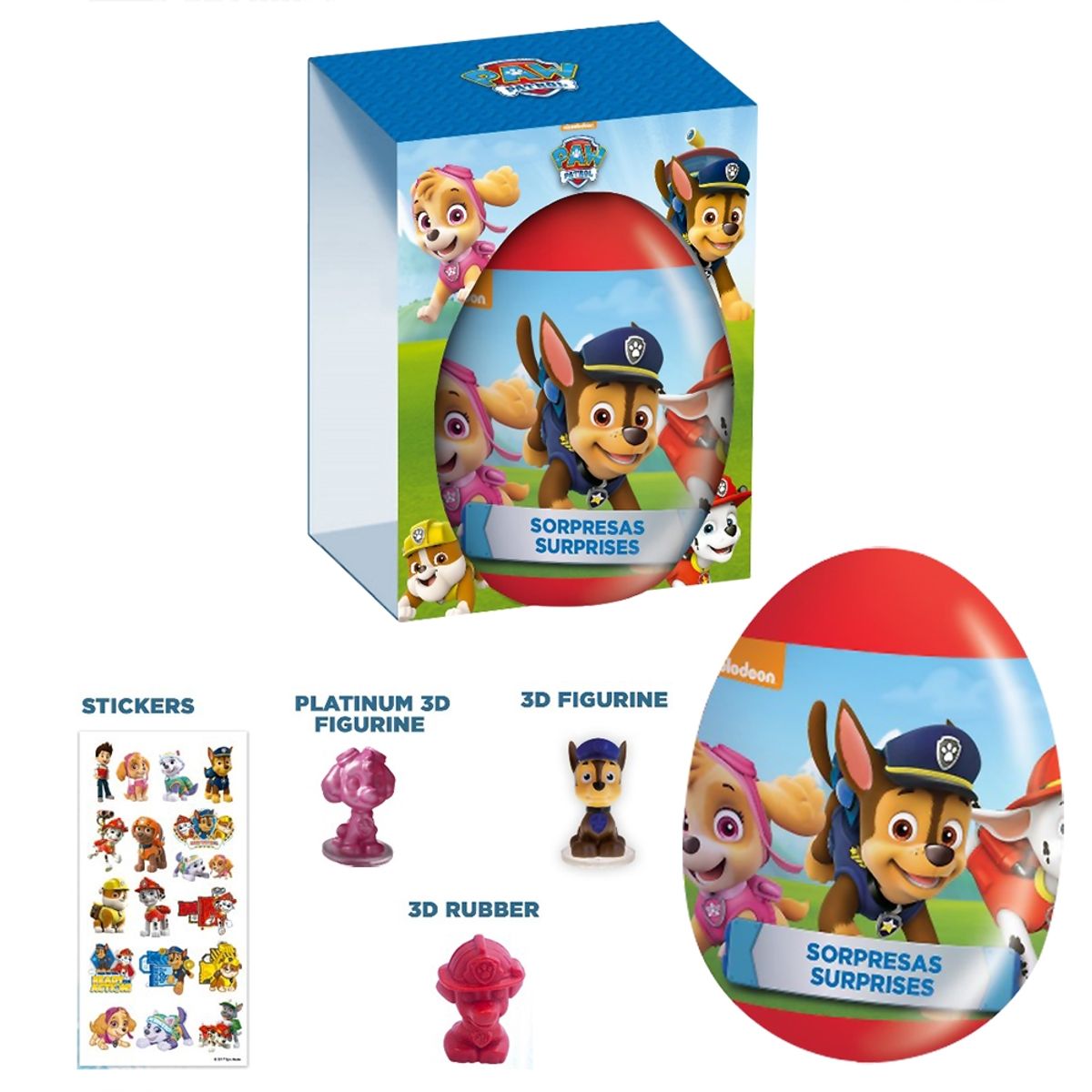 GENERICO - Huevo plastico Brickell Paw Patrol sorpresa grande