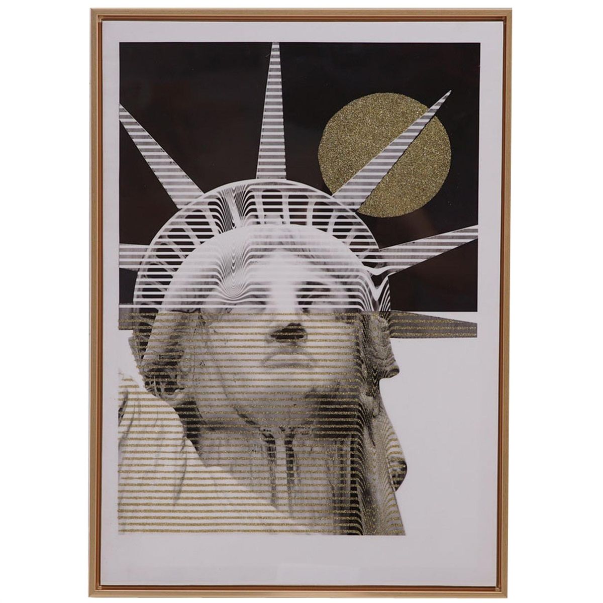 MALLORCA - Cuadro Decorativo Estatua Liberté Gold 70 x 50