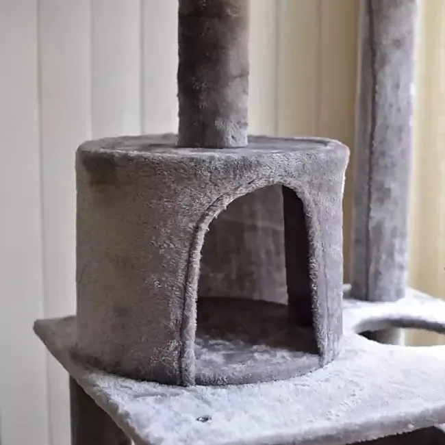 DE TODO Y MAS - Rascador Gatos Tipo Torre 170cm + Hamaca Árbol Terciopelo