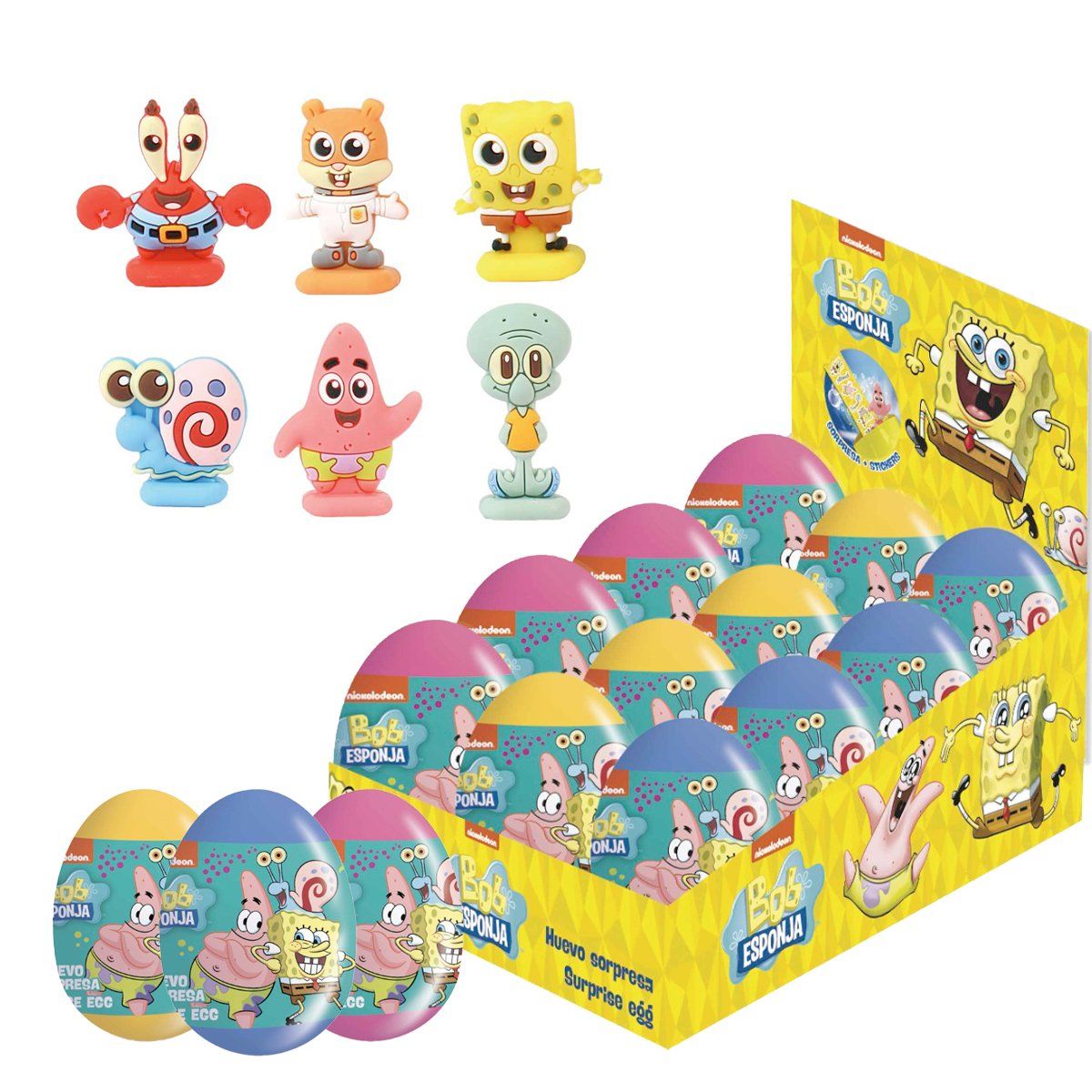 BRICKELL ACCESORIES - Huevo sorpresa Brickell Bob Esponja x12ud