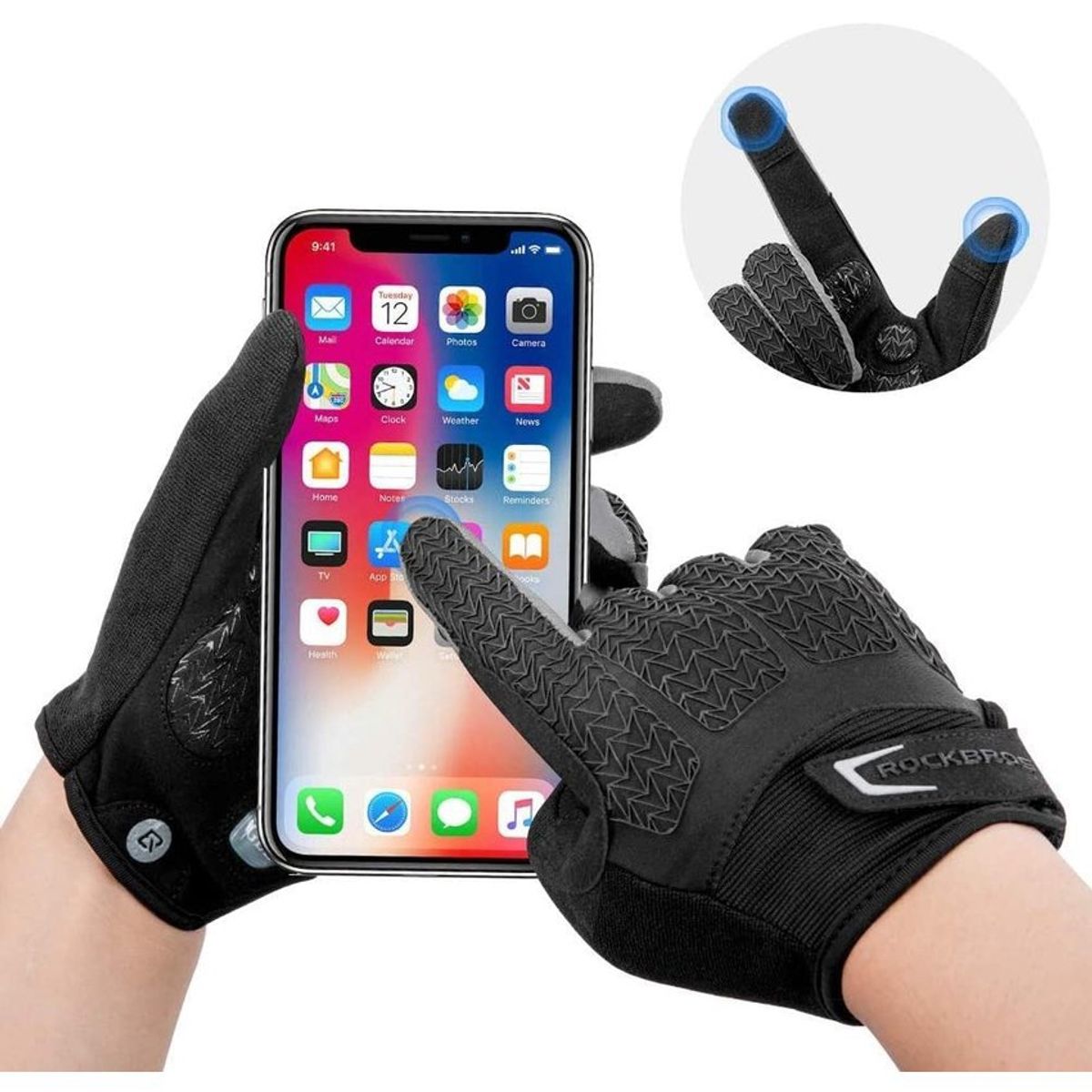 ROCKBROS - Guantes para ciclismo  bicicleta rockbros s169 touch screen