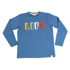 PILLIN - Polera Manga Larga Niño Azul