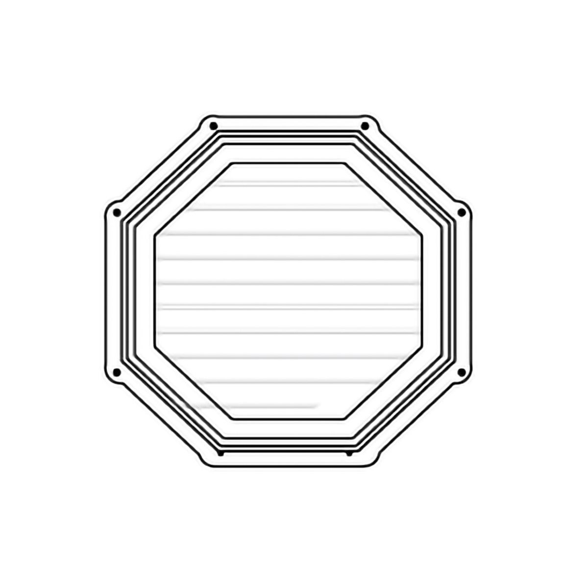 DVP - Celosía Pvc Octagonal Cumbrera Exterior 18'' Blanca Dvp