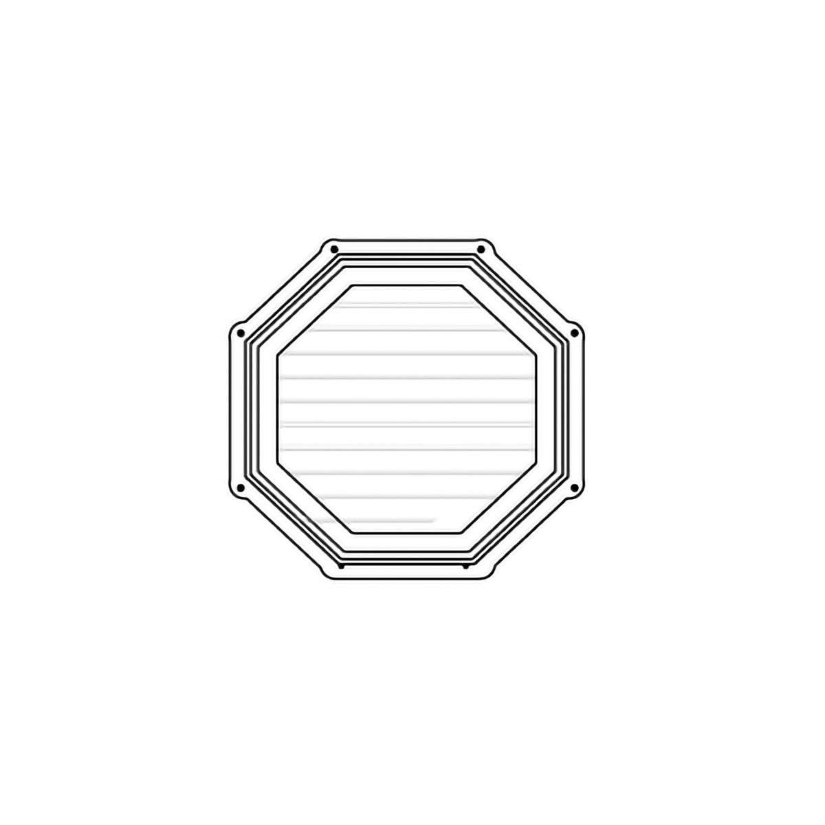 DVP - Celosía Pvc Octagonal Cumbrera Exterior 18'' Blanca Dvp