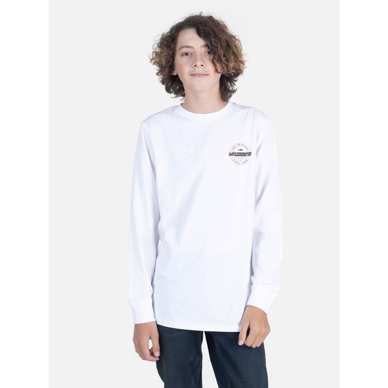 MAUI AND SONS - Polera Juvenil YOUNG RETRO TEXT LS TEE Blanco Maui and Sons MAUI AND SONS