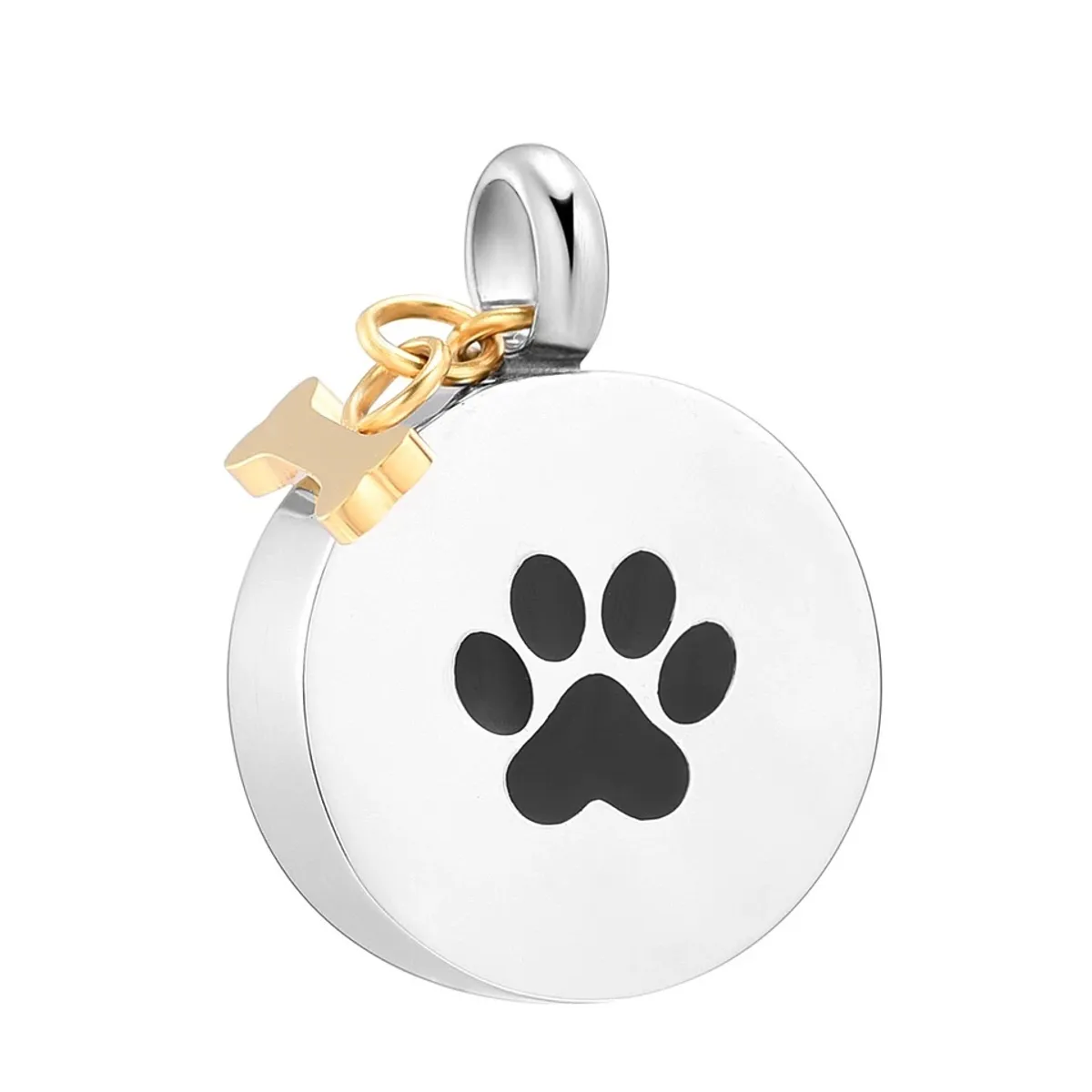 GENERICO - Relicario Redondo Pata y Hueso Dorado