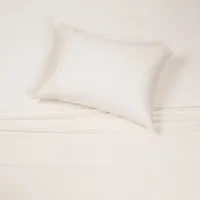 Sábana 300 Hilos Algodón Lisa Ivory 1 Plaza