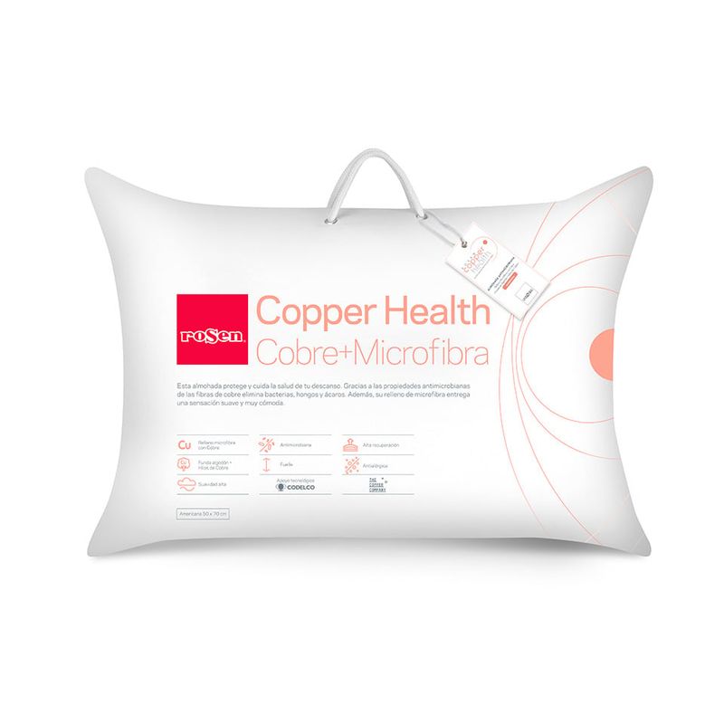 ROSEN - Almohada Rosen Microfibra Copper Health Americana 50x70 cm