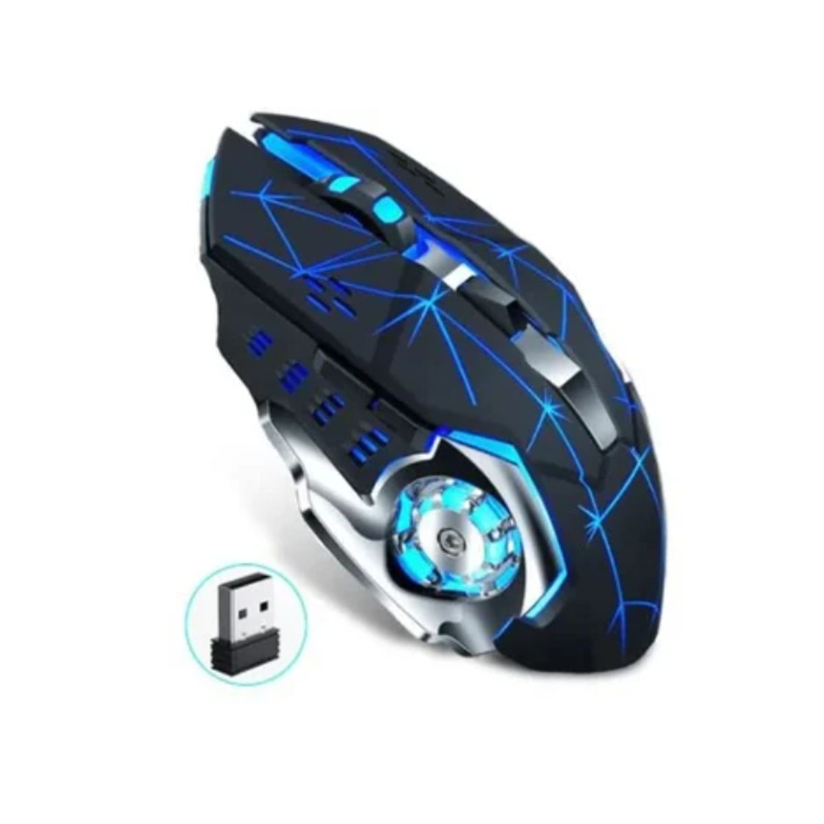 ESHOPANGIE - Mouse Gamer Inalámbrico Recargable Iluminado Rgb