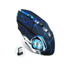 ESHOPANGIE - Mouse Gamer Inalámbrico Recargable Iluminado Rgb