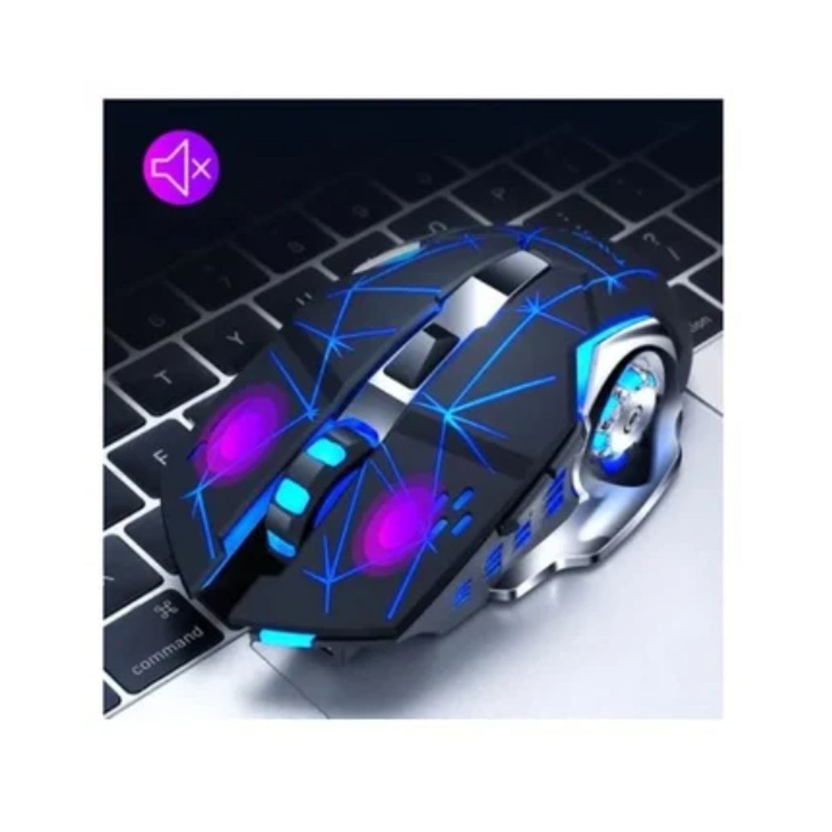 ESHOPANGIE - Mouse Gamer Inalámbrico Recargable Iluminado Rgb