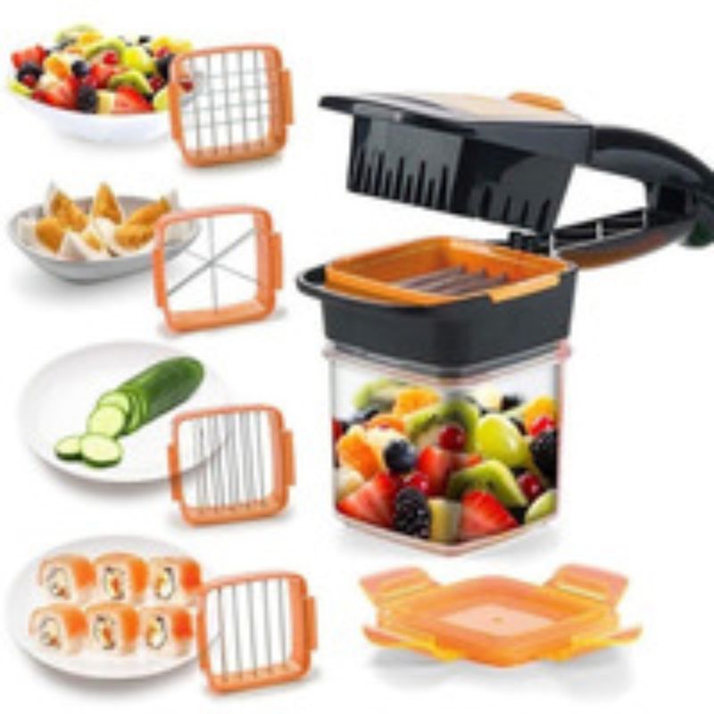 GENERICO - Picador Rebanador Múltiple 5 En 1 Verduras Frutas Ensaladas