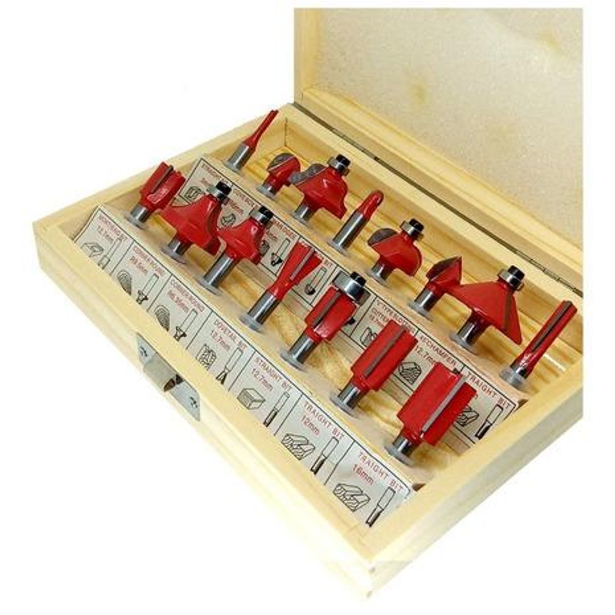 DETODOYMAS - Set 15 Fresas Madera Toma 1/4 6. 35mm DETODOYMAS