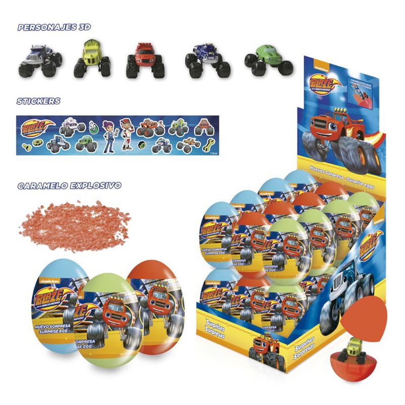 BRICKELL ACCESORIES - Huevos Sorpresa Blaze 3D Brickell x24 unid