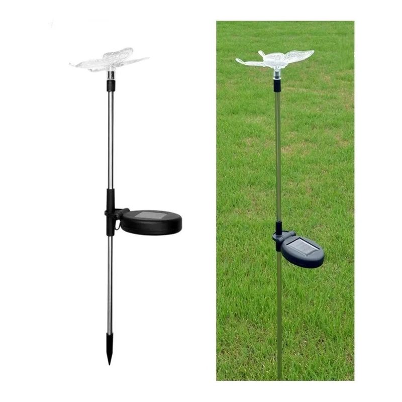 GENERICO - Pack X2 Luces Solares Decorativas Mariposa Antorchas Solares