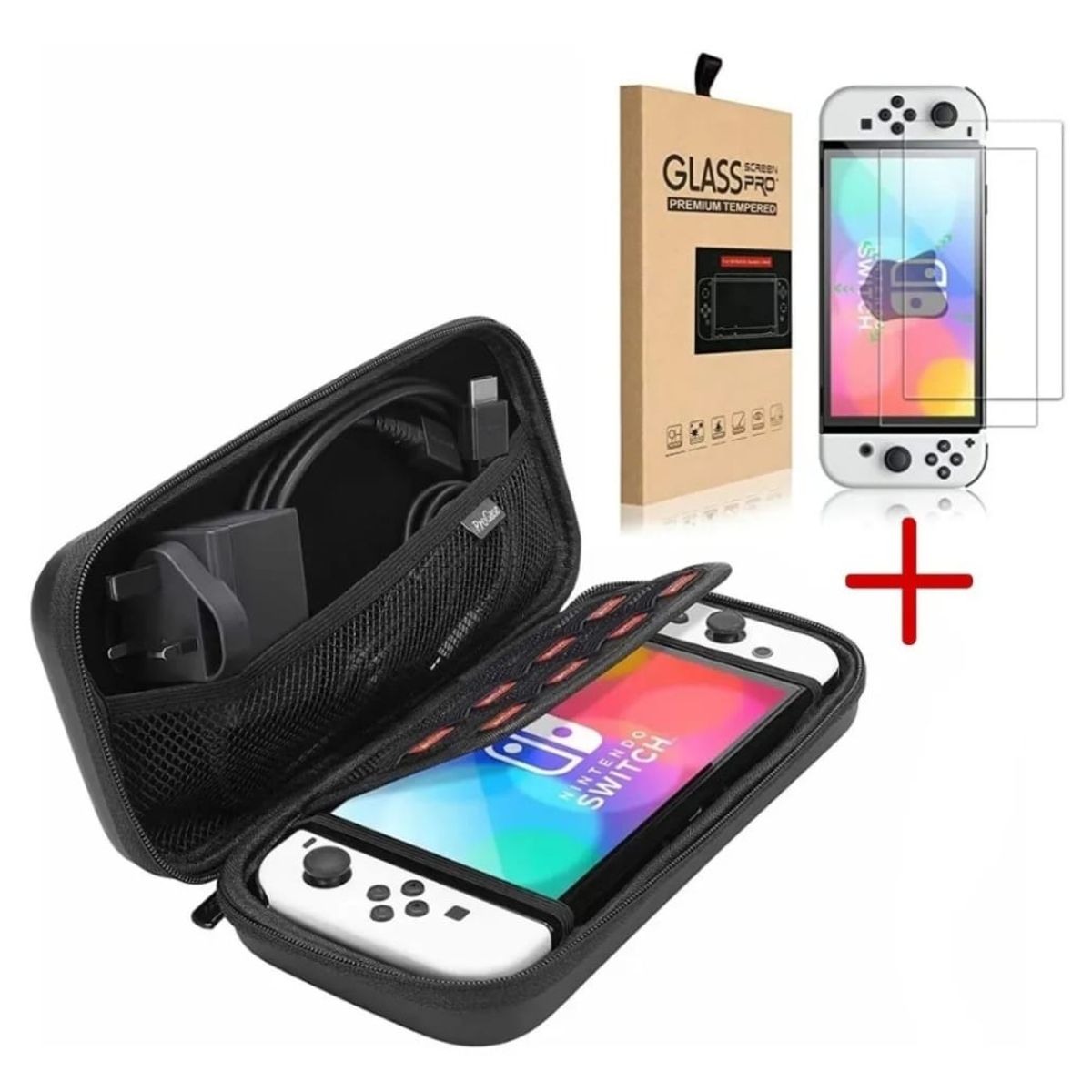GENERICO - Estuche transportable  Lamina Mica Nintendo Switch Oled