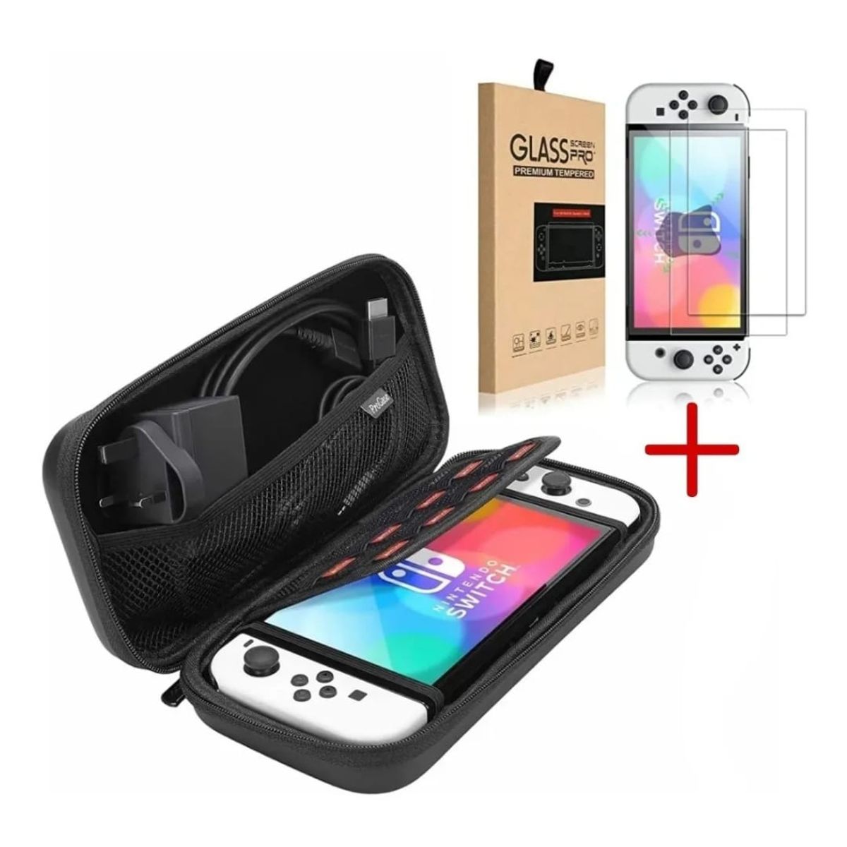 GENERICO - Estuche transportable  Lamina Mica Nintendo Switch Oled