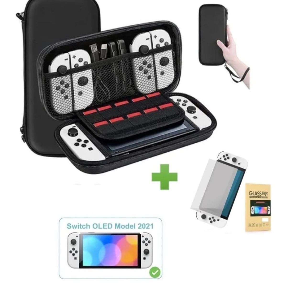 GENERICO - Estuche transportable  Lamina Mica Nintendo Switch Oled
