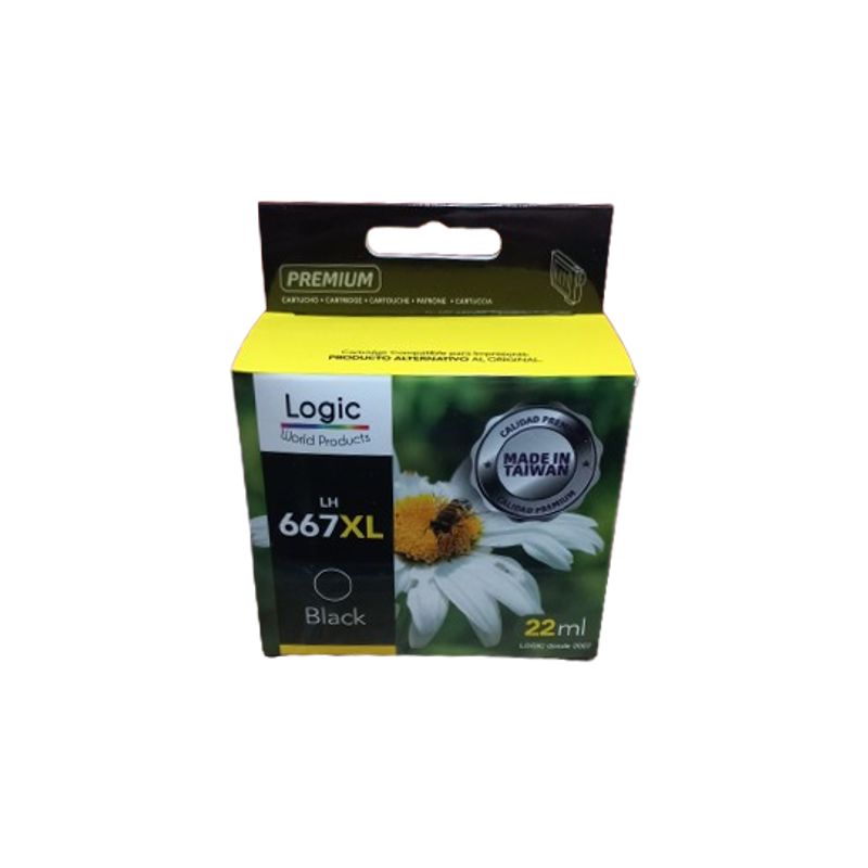 GENERICO - Tinta compatible con HP 667 XL Negro 22ml para 700 Copias HP667