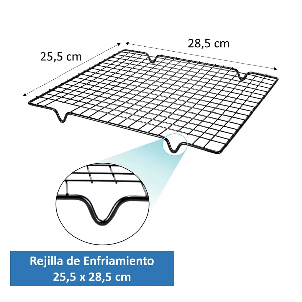 GENERICO - Rejilla Enfriadora Antiadherente Galleta Pan Pizza 25x28 Cm
