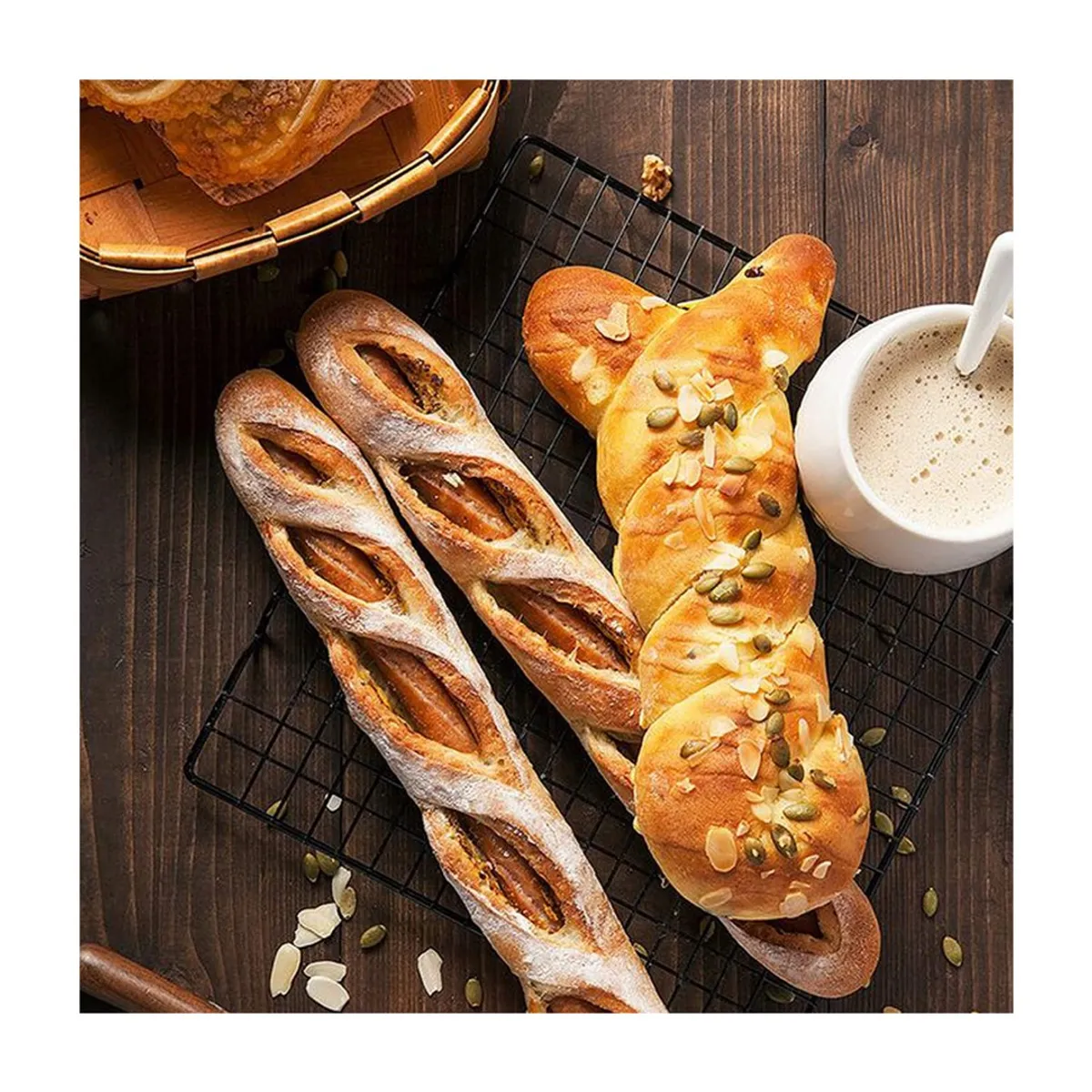 GENERICO - Rejilla Enfriadora Antiadherente Galleta Pan Pizza 25x28 Cm