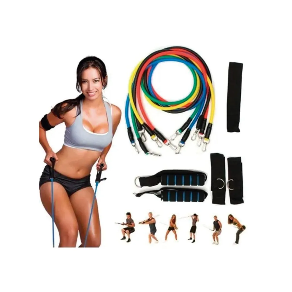 DETODOYMAS - Set Bandas Elásticas De Resistencia 11 Piezas Latex Fitness DETODOYMAS