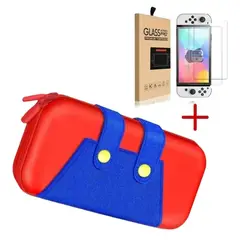 NINTENDO - Estuche Switch Oled Mario Bross Mica Vidrio