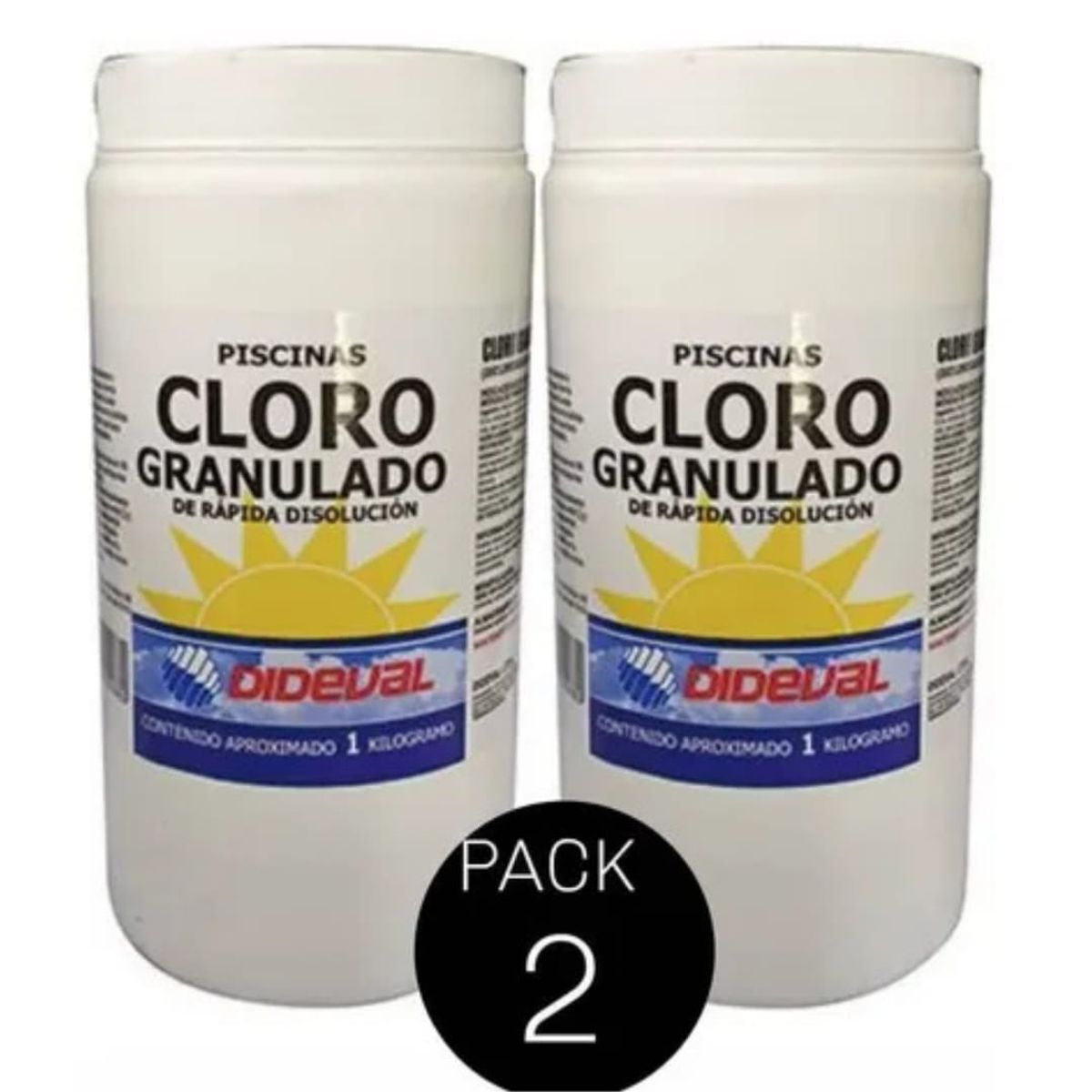 GENERICO - Cloro Granulado Para Piscinas 1 Kgs X 2 Unidades Dideval
