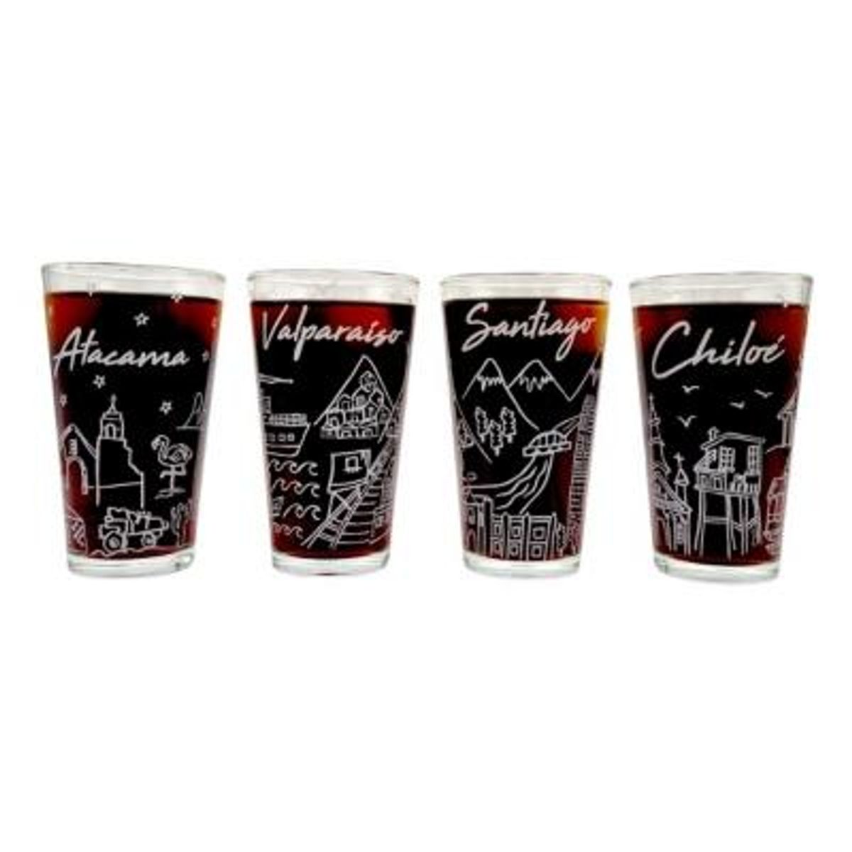GLASSO - Set 4 Vasos Chile Collection 475 ml - Blanco