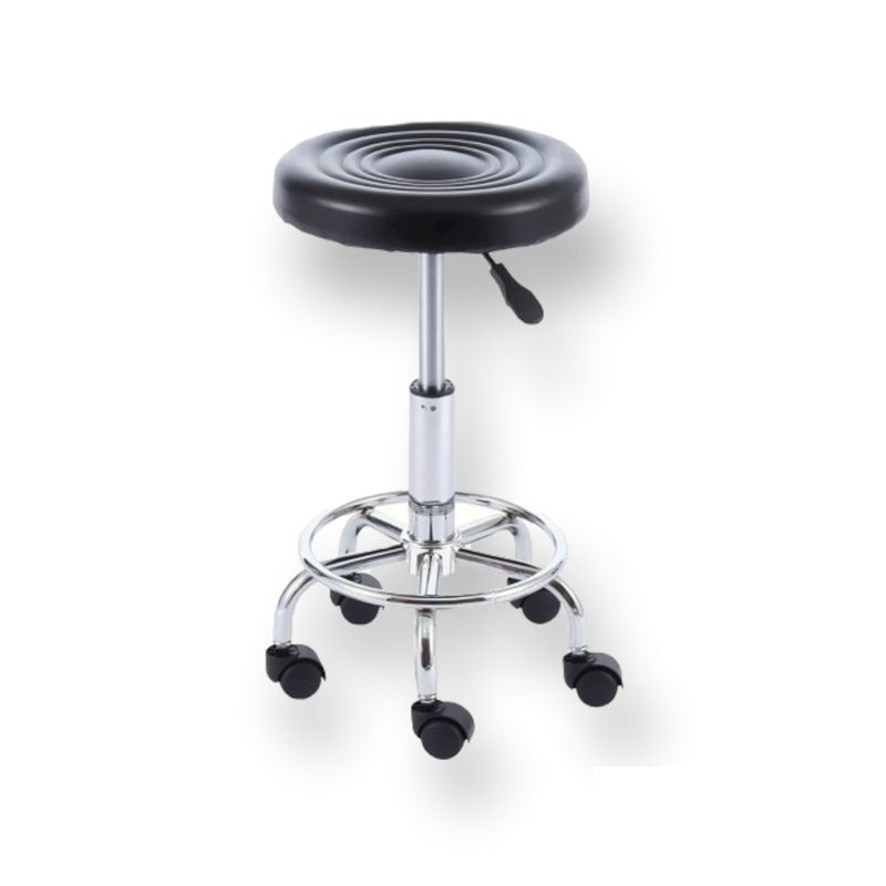 GENERICO - Taburete Giratorio Con Ruedas Base Cromada