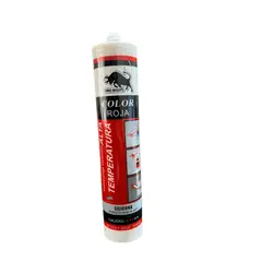 GENERICO - Silicona Roja Alta Temperatura 345º Color Rojo 300ml Sellante.
