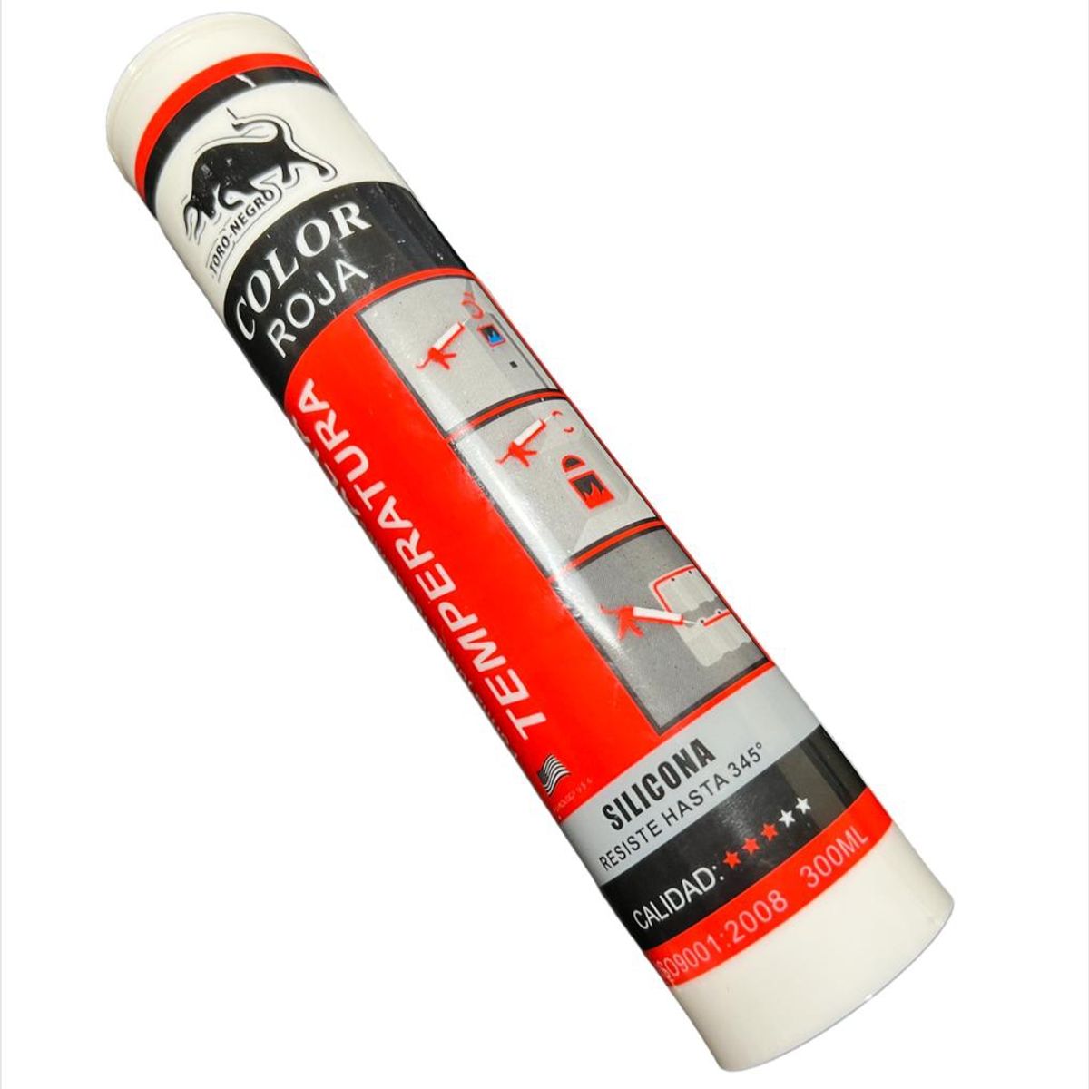 GENERICO - Silicona Roja Alta Temperatura 345º Color Rojo 300ml Sellante.