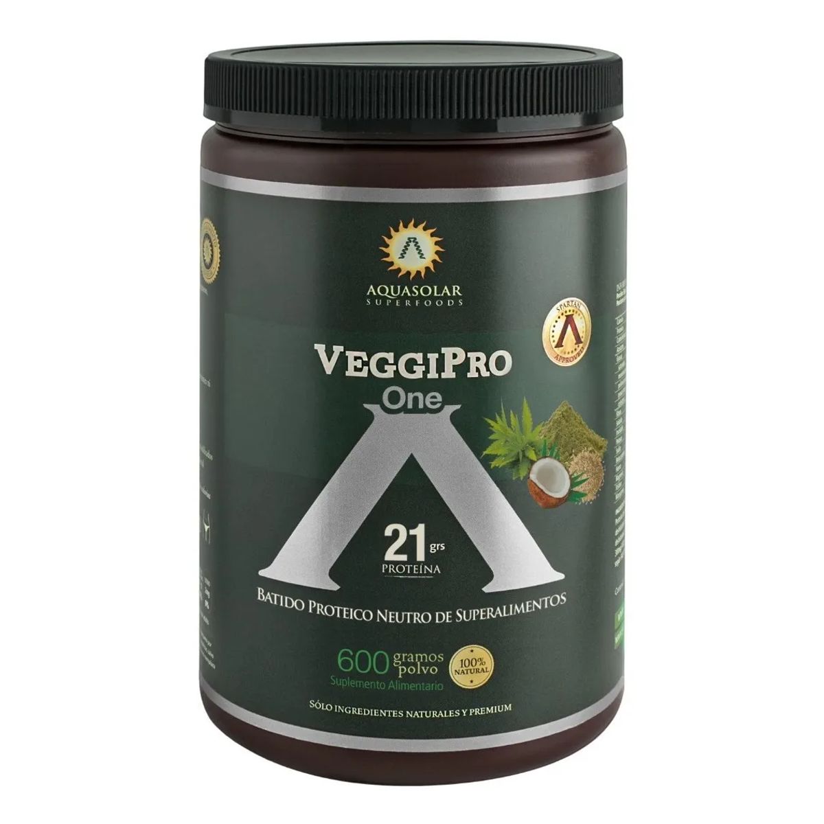 AQUASOLAR - Veggi Pro One Batido Proteina Vegana 600 Grs Polvo
