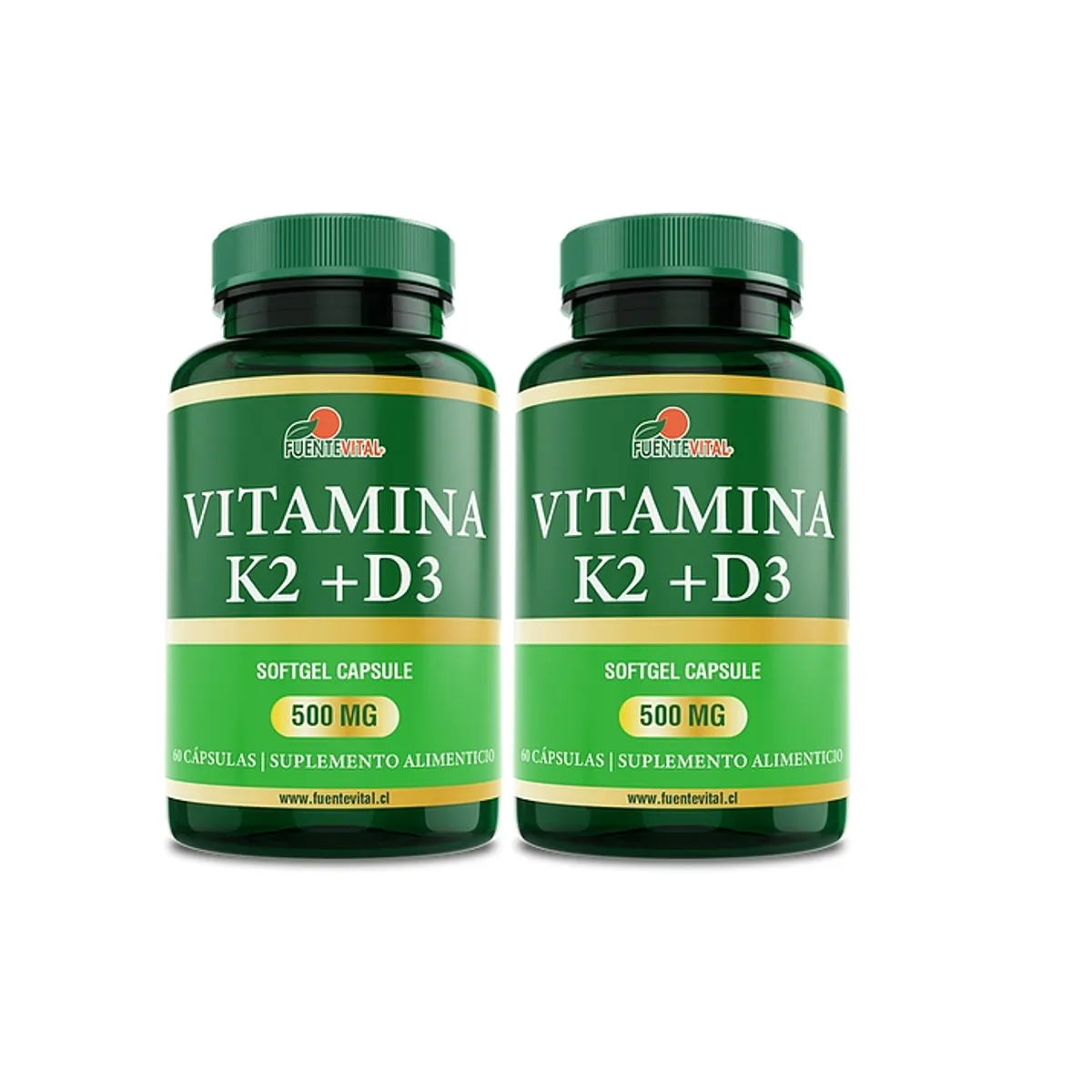 FUENTEVITAL - VITAMINAS K2 + D3 Fv 120 Capsulas 500mg SoftGel