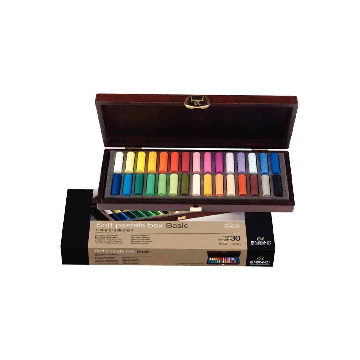 REMBRANDT - Pastel Seco Rembrandt Caja Madera 30 Medias Barras