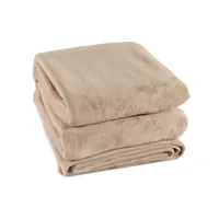 Frazada 410 gramos Bicolor Beige 2 Plazas