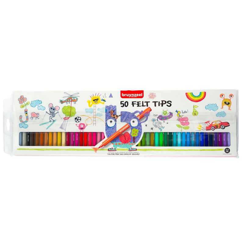 BRUYNZEEL - Marcadores Para Niños Bruynzeel 50 Colores