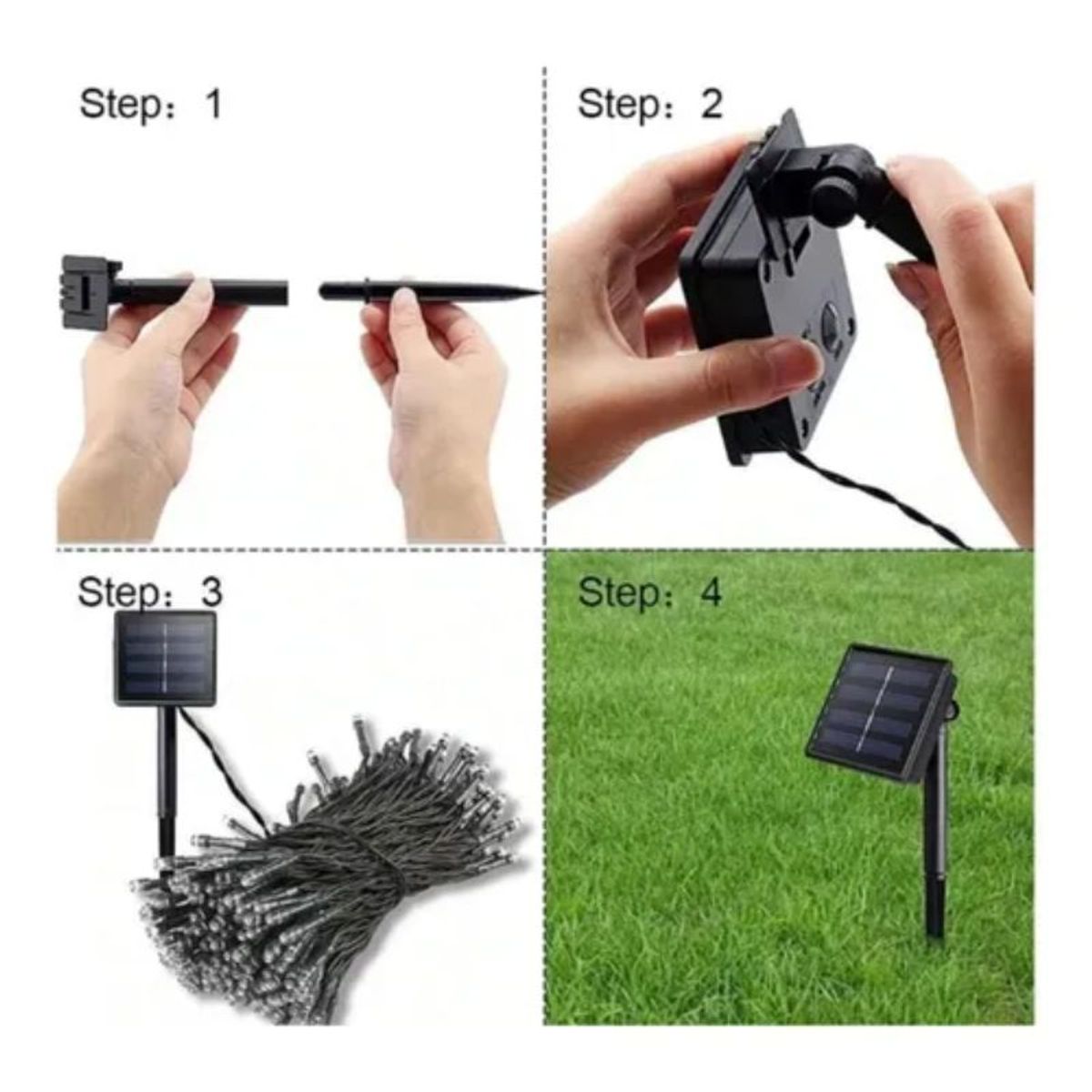 GENERICO - Luces Solares Guirnalda 10 Metros 100 Led luz azul