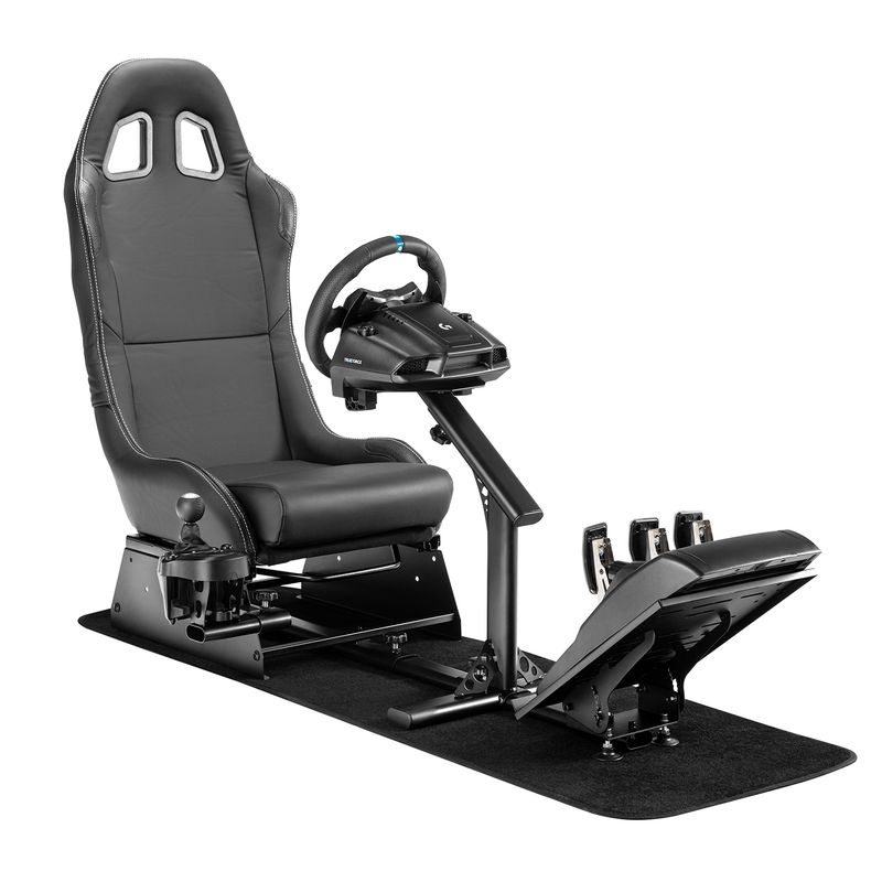 RACINGGAMES - Simulador Gamer Cockpit Negro Volante Thrustmaster Fanatec Logitech
