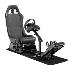 RACINGGAMES - Simulador Gamer Cockpit Negro Volante Thrustmaster Fanatec Logitech