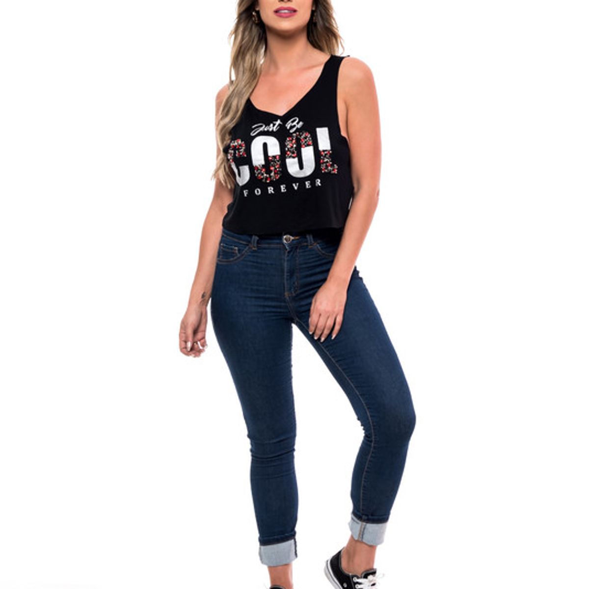 ROCK CAVIAR - POLERA SM PEDRERIA COOL BLACK RC-7