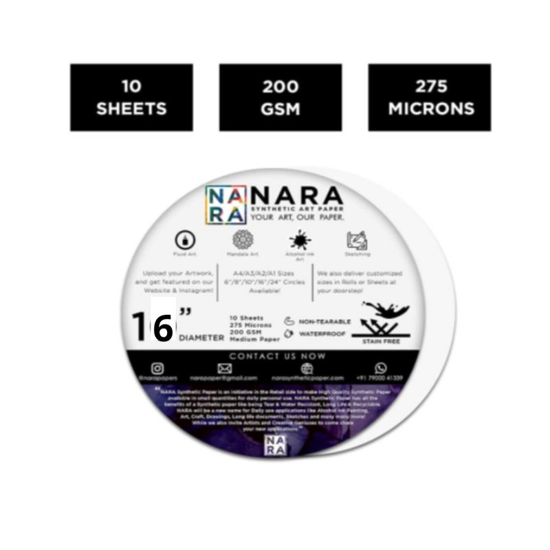 GENERICO - PAPEL para Tintas al Alcohol  CÍRCULO 41 cm diám. 10 hojas