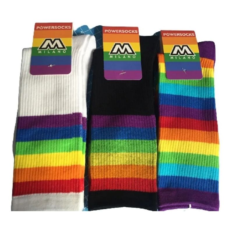 GARSIL - 3 Pares De Calcetines Calcetas Pride - Algodon - Arcoiris - Unisex