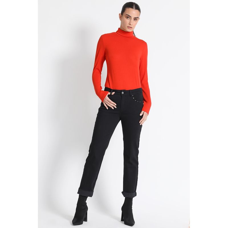 LIOLA - Jeans Recto Tachas Negro Liola